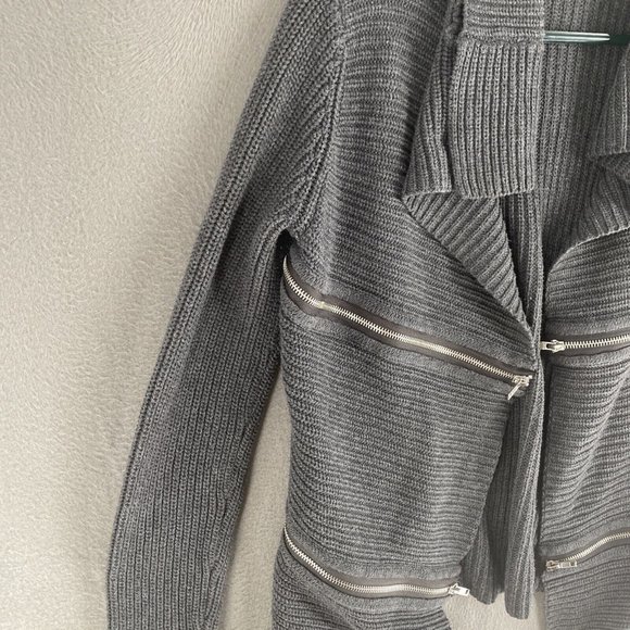 Rock and Republic Cardigan Sweater Womens Medium Chain Knit Zippers Long Sleeve - Picture 7 of 12